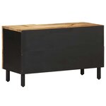 vidaXL Meuble TV noir 80x33 5x46 cm bois massif manguier brut