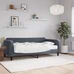 vidaXL Lit de jour avec matelas gris foncé 90x190 cm velours