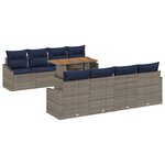 vidaXL Ensemble de canapé de jardin 9 Pièces Gris Poly rotin