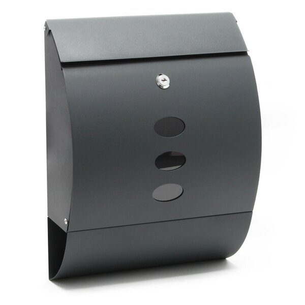 Boite aux lettres murale design porte journal acier galvanisé anthracite