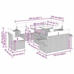 vidaXL Salon de jardin avec coussins 9 Pièces noir résine tressée acacia