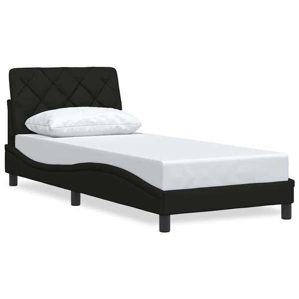 vidaXL Cadre de lit sans matelas noir 90x190 cm tissu