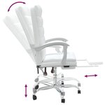 Chaise fauteuil siège pivotante de inclinable de bureau informatique étude similicuir blanc 02_0024231