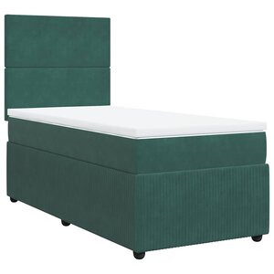 vidaXL Sommier à lattes de lit avec matelas Vert foncé 100x200 cm