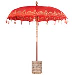 vidaXL Parasol balinais avec base Rouge 215 x 215 x 260 cm