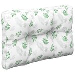 vidaXL Coussin de palette motif de feuilles 60x40x12 cm tissu