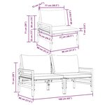 vidaXL Mobilier de jardin avec coussin 2 Pièces Anthracite Acier