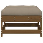 vidaXL Repose-pied de jardin et coussin marron miel bois de pin massif