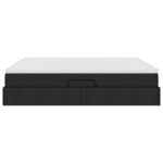 vidaXL Lit avec rangement et matelas Noir 200 x 200 cm Polyester