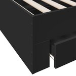vidaXL Cadre de lit avec tiroirs noir 90x200 cm bois d'ingénierie