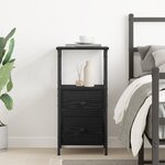 Table de chevet vidaXL Noir Chêne 34x35 5x70 cm en bois aggloméré
