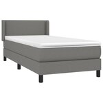 vidaXL Sommier à lattes de lit avec matelas Gris foncé 80x200 cm Tissu