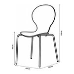 Lot de 4 chaises de salle à manger moderne design robuste blanc chrome 03_0009817