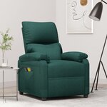 vidaXL Fauteuil électrique de massage Vert foncé Tissu