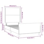 vidaXL Cadre de lit avec tête de lit Gris foncé 90x190 cm Tissu