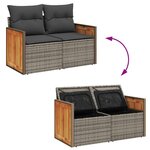 vidaXL Salon de jardin 6 Pièces avec coussins gris résine tressée