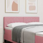 vidaXL Tête de Lit en Velours Argyle Manuel Rose 160 cm Velours