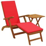 vidaXL Chaise longue inclinable et pliable 2 Pièces Rouge