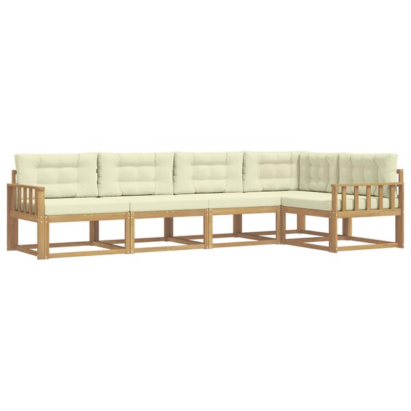 vidaXL Ensemble de canapés d'extérieur 4 pc Blanc et crème Polyester