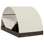 vidaXL Transat 2 places avec toit rond marron 211x112x140 cm
