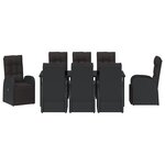 vidaXL Set de salle à manger de jardin de 9 pièces avec coussins - Rattan noir