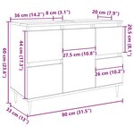vidaXL Armoire salle de bain gris béton 80x33x60cm bois d'ingénierie