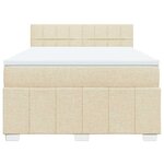 vidaXL Sommier à lattes de lit avec matelas Crème 140x190 cm Tissu