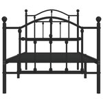vidaXL Cadre de lit métal sans matelas avec pied de lit noir 80x200 cm