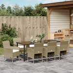 vidaXL Ensemble de Salle à Manger de Jardin 4 Pièces Beige Rotin Poly