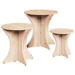 vidaXL Table basse 3 Pièces Naturel 46 x 46 x 47 cm Bois massif en pin