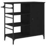 vidaXL Chariot de cuisine Chêne noir 87 5x38 5x84 5 cm Bois d'ingénierie