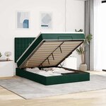 vidaXL Cadre de lit ottoman avec matelas vert foncé 160x200 cm velours