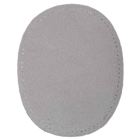 Patch à coudre, cuir, 105x130mm ovale, gris KWM