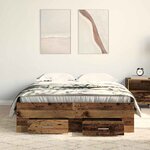 vidaXL Cadre de lit avec tiroirs avec tiroir Bois ancien 120 x 200 cm