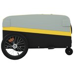 vidaXL Remorque de vélo noir et jaune 45 kg fer