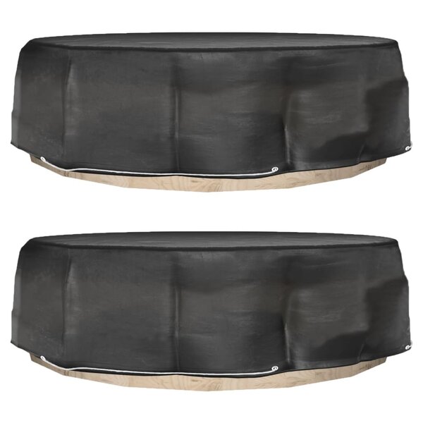 vidaXL Housses pour salon îlot 2 Pièces 8 œillets Ø188x50 cm rond