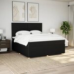 vidaXL Sommier à lattes de lit avec matelas Noir 180x200 cm Tissu