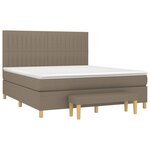 vidaXL Sommier à lattes de lit avec matelas Taupe 180x200 cm Tissu