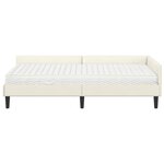 vidaXL Cadre de lit d'angle avec matelas Autre 2 Pièces Crème Velours