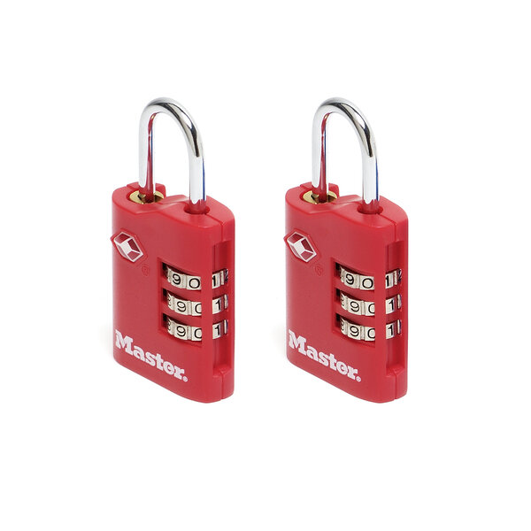 4686EURT Pack de 2 Cadenas à Combinaison TSA Couleur Aléatoire 6 3 x 3 x 1 4 cm