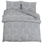 vidaXL Ensemble de housse de couette Gris 135x200 cm Coton