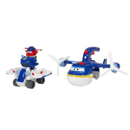 Super wings – avion jouet police patroller + 1 figurine jett police – avion  jouet géant et figurine transform-a-bots jett police jou - La Poste