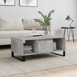 vidaXL Table basse Gris béton 90x50x36 5 cm Bois d'ingénierie