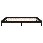 vidaXL Cadre de lit à LED sans matelas noir 120x190 cm bois massif