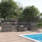 vidaXL Salon de jardin 6 Pièces avec coussins Résine tressée Gris