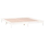 vidaXL Cadre de lit à LED blanc 135x190 cm double bois massif