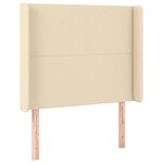 vidaXL Sommier à lattes de lit matelas et LED Crème 100x200 cm Tissu