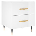 vidaXL Table de chevet blanc brillant 40x35x47 5 cm bois d’ingénierie