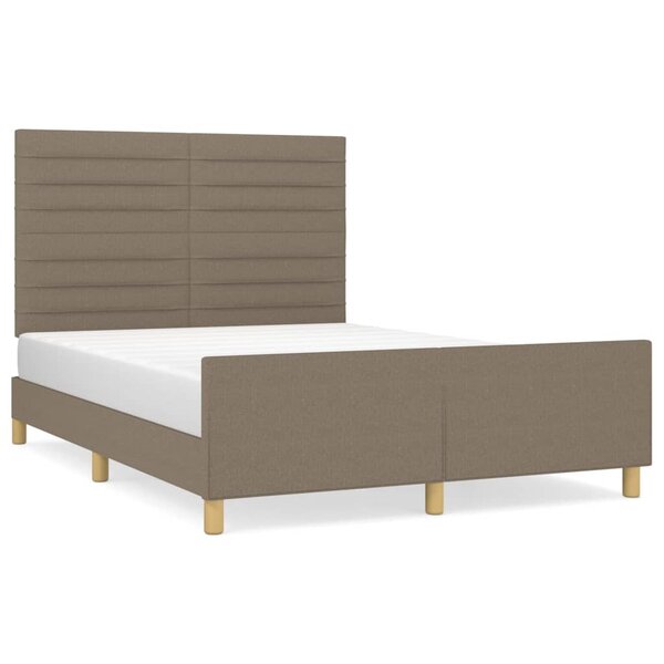 vidaXL Cadre de lit avec tête de lit Taupe 140x200 cm Tissu