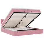 vidaXL Cadre de lit ottoman avec matelas rose 200x200 cm velours
